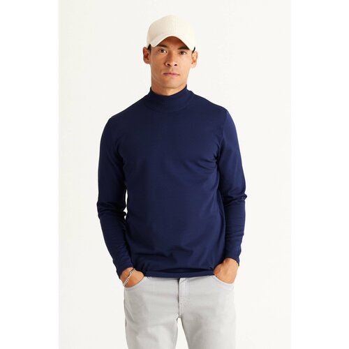 ALTINYILDIZ CLASSICS Men's Navy Blue Standard Fit Normal Cut Half Turtleneck Knitwear Sweater. Slike