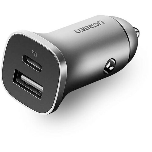 Ugreen polnilec za avto usb usb + usb-c pd, 18 w, siva Cene