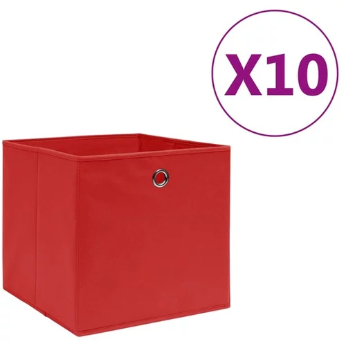  Škatle 10 kosov netkano blago 28x28x28 cm rdeče