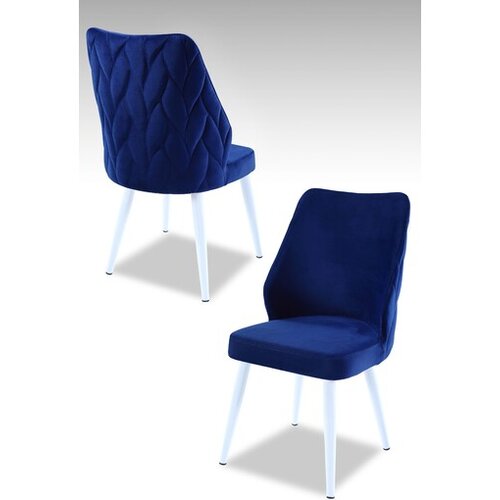 Hanah home set puf fotelja, 48x90x43 cm, 4 dijela, bijelo-plava Cijene