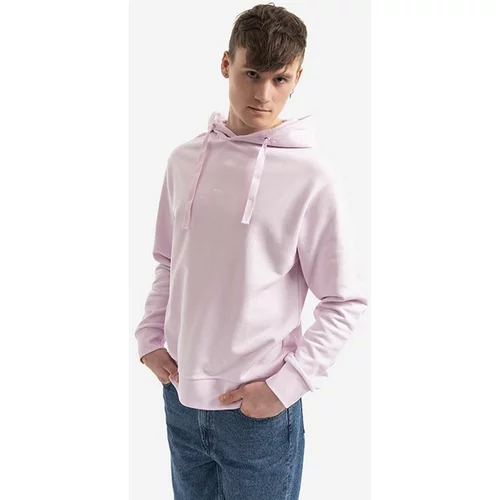 A.P.C. Bombažen pulover Hoodie Larry moški, roza barva, s kapuco