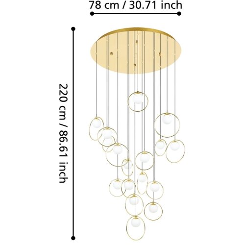 Eglo 390346 - led prigu&amp;scaron;iva luster na sajli portocolom 17xLED/3W/230V prečnik 78 cm Slike