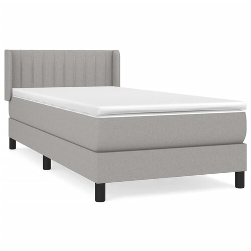Maison Chic Box spring postelja - Vzmetna postelja z vzmetnico svetlo siva 90x200 cm blago SL7240, (21904438) Slike