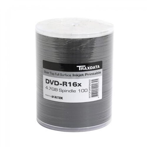 Traxdata DVD-R 16x 4.7 GB Full Surface Silver Printable, 100 kom Cene