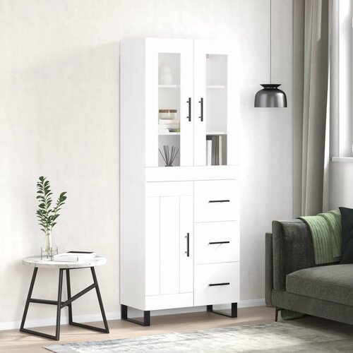 Visoka komoda bijela 69,5x34x180 cm konstruirano drvo Cijene