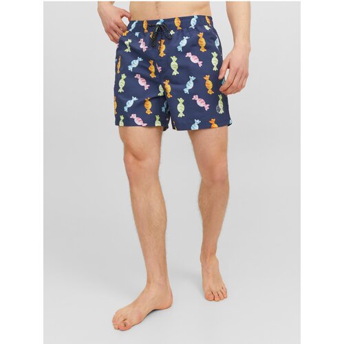 Jack & Jones Dark Blue Mens Patterned Swimwear Fiji - Men Slike