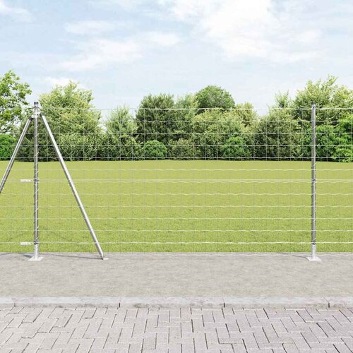  Vanjski Euro Ograda s Betonskom Podlogom 25 x 1,2 m Srebrna Cene