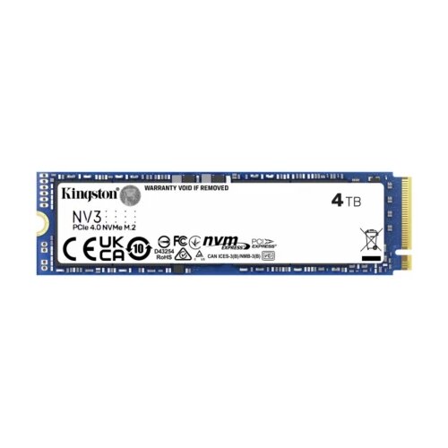 Kingston M.2 NVMe 4TB, 2280, PCIe Gen 4x4, NV3, Read up to 6,000 MB/s, Write up to 5,000 MB/s, (single sided) Cene