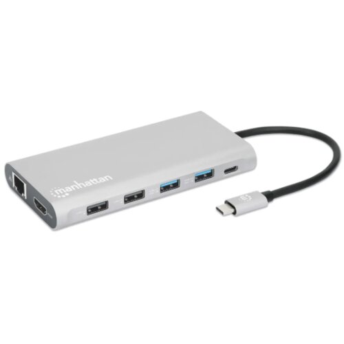 Manhattan 130660 12in1 usb-c - 3xHDMI/4xUSB/LAN/CR/PD 100W docking station Cene