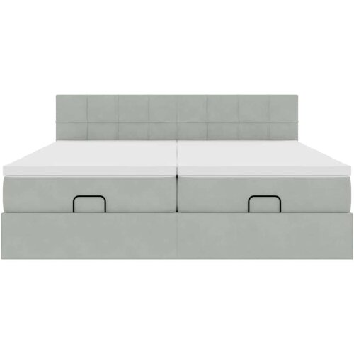 VidaXL Okvir kreveta s madracima svijetlosivi 180x200cm bar&amp;scaron;unasti Slike