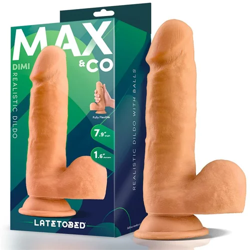 Max&co. Dimi Realistic Dildo with Testicles 7.9" Flesh