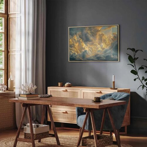  Slika - Last Breath of the Day: Clouds Illuminated by Evening Glow 60x40 Cene