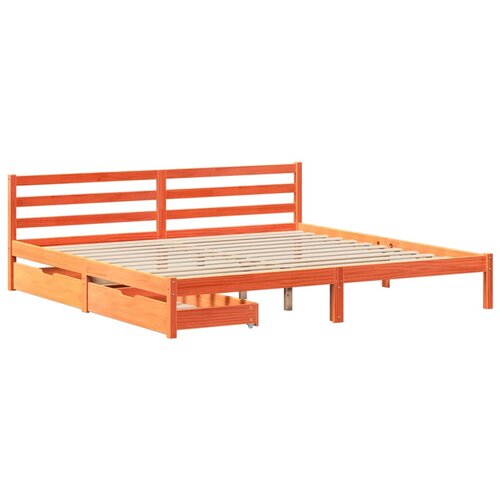 vidaXL Posteljni okvir s predali voščeno rjav 200x200 cm borovina, (21304107) Cene