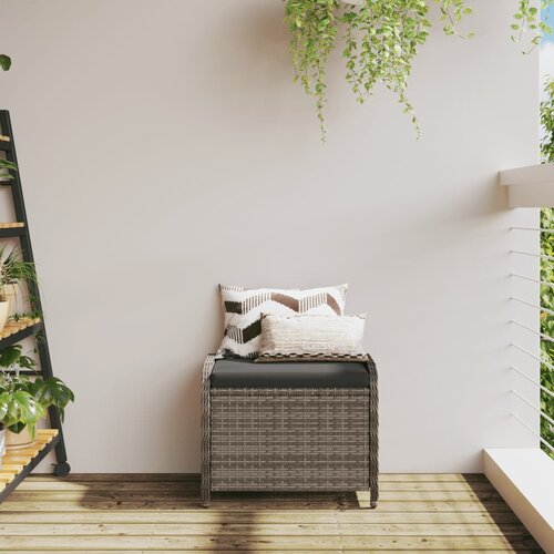  Vrtni tabure s jastukom 58x46x46 cm od poliratana Slike