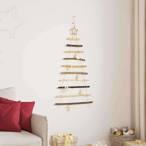 VidaXL Božićno drvce s 30 LED svjetlima Prirodna 90 cm Masivni jasen Slike