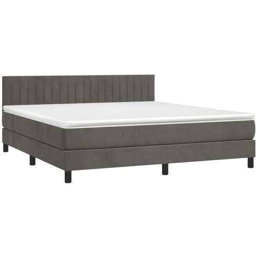  Box spring s madracem LED tamnosivi 160x200 cm bar&amp;scaron;un Slike