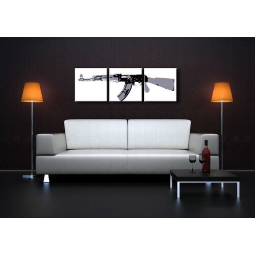  Ročno izdelana slika POP Art Kalashnikov 3-delna (pop art) Cene