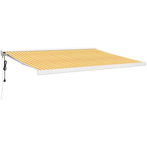 Maison Chic Zložljiva tenda - Senčniki rumena in bela 4x3 m blago in aluminij, (22038188) Cene