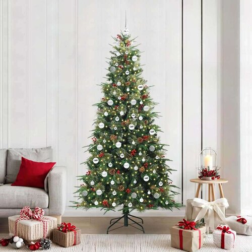 vidaXL Umjetno božićno drvce s nogom s stalakom Zelena 210 cm PE i PVC Cene