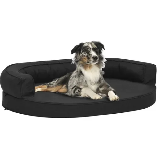  Ergonomska pasja postelja 75x53 cm videz platna črna
