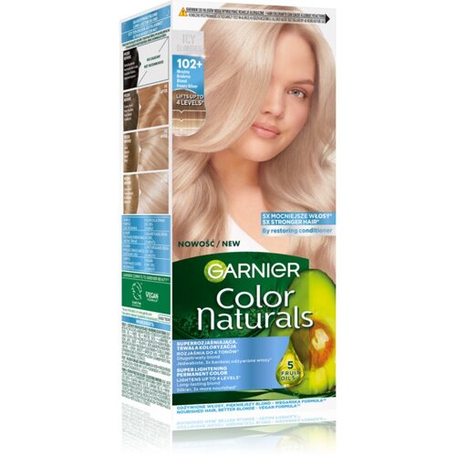 Garnier Color Naturals Creme barva za lase odtenek 102+ Blond Frosty Silver 1 kos Slike