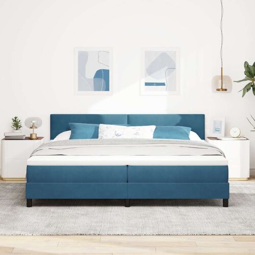  Okvir kreveta s madracem tamnoplave boje 200x200 cm baršun Cene