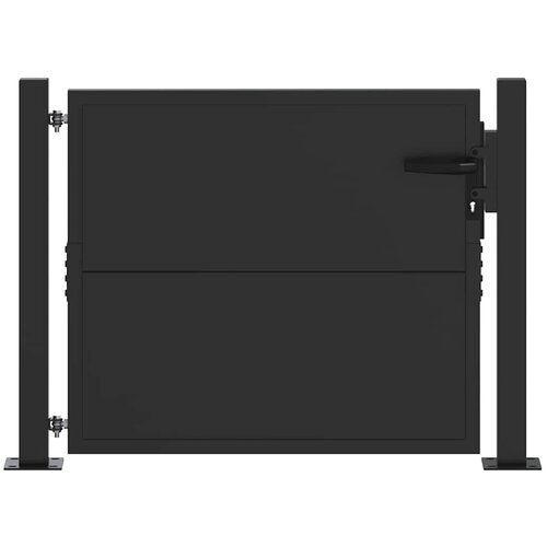 vidaXL Vrtna vrata Črna 110 x 105 cm Pra&scaron;no lakirano jeklo, (5000249668) Cene