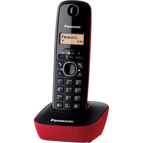 Panasonic Brezžični telefon, LED zaslon, črno/rdeč - KX-TG1611FXR Cene
