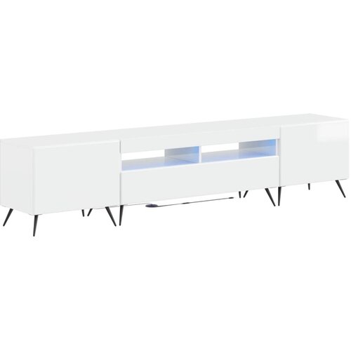  5-dijelni LED TV ormarić Bijela visokog sjaja Konstruirano drvo - Bijela visokog sjaja 100 cm Cene