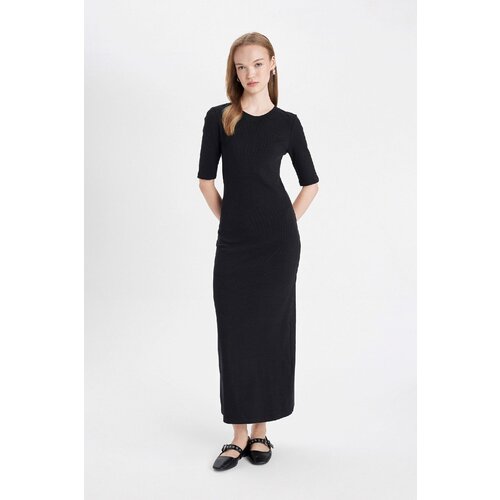 Defacto Bodycon Crew Neck Ribbed Camisole Half Sleeve Maxi Dress Slike