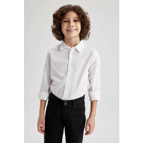 Defacto Boy Regular Fit Polo Neck Oxford Long Sleeve Shirt Slike