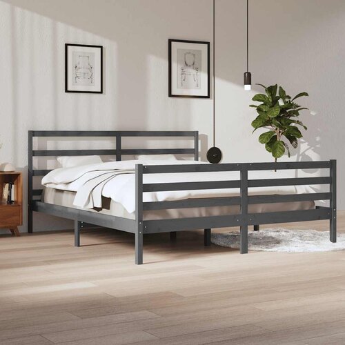  Okvir za krevet od masivne borovine sivi 200 x 200 cm Cene