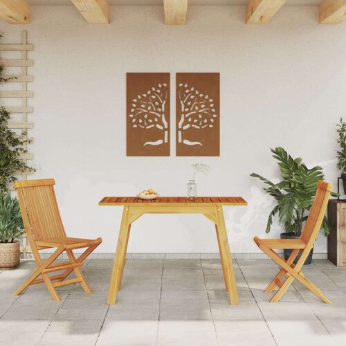 VidaXL Vrtni blagovaonski stol 110 x 56 x 75 cm masivno bagremovo drvo Slike