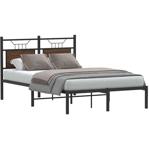 vidaXL Posteljni okvir brez vzmetnice hrast 120x190 cm inženirski les Cene