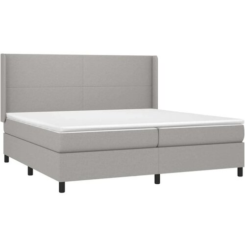  Box spring s madracem LED svjetlosivi 200x200 cm tkanina Slike