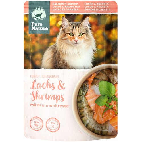 PURE NATURE Cat losos &amp;amp; kozice - 24 x 80 g Slike