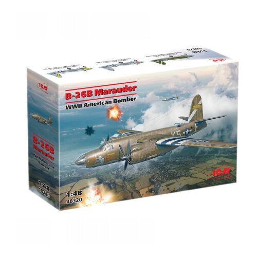 ICM Model Kit Aircraft - B-26B Marauder WWII American Bomber (100% New Molds) 1:48 ( 060946 ) Cene