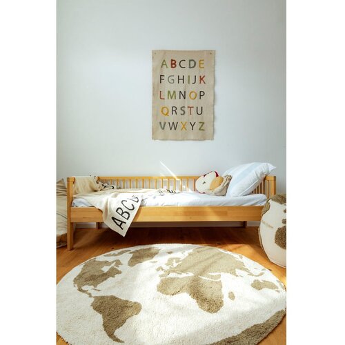Lorena Canals Zeleni/krem periv/ručno rađen pamučan dječji tepih &amp;oslash;120 cm World Map &amp;ndash; Slike