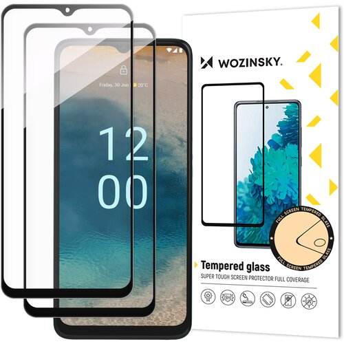 Wozinsky SET 2x 9H kaljeno steklo za celoten zaslon Nokia G22 s črnim okvirjem, (21534041) Cene