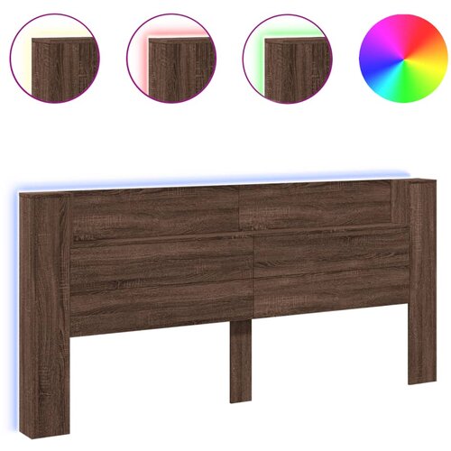 Maison Chic posteljno vzglavje - vzglavna omarica - nočna omarica led rjavi hrast 220x16,5x103,5 cm, (21705333) Cene