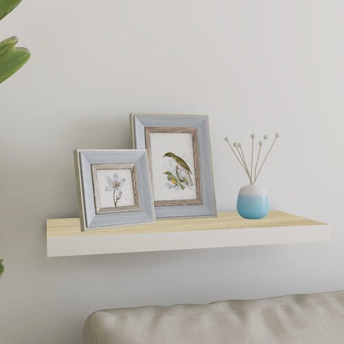 vidaXL plutajuća zidna polica boja hrasta i bijela 60x23,5x3,8 cm MDF Cijene
