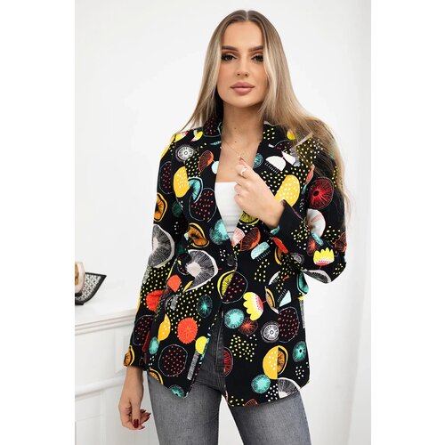 Turecki Printed cotton jacket with a button black Cene
