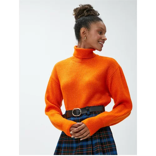 Koton Crop Acrylic Sweater Turtleneck