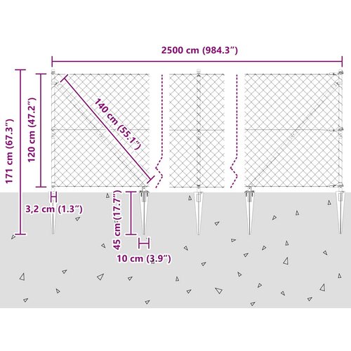  Vanjska žičana ograda s bodljama 25 x 1,2 m Pocinčani čelik Slike