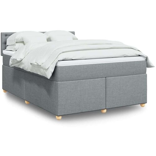  Krevet box spring s madracem svjetlosivi 140x200 cm od tkanine Cijene