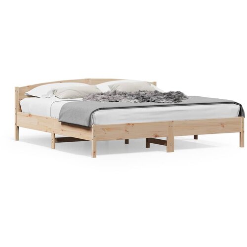  The Living Store Posteljni okvir brez vzmetnice 200x200 cm trdna borovina - Posteljni Okvir, (21450406) Slike