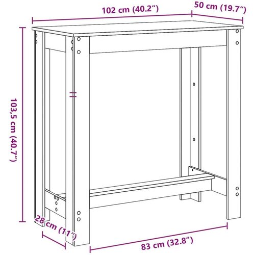 VidaXL Barski stol crni 102 x 50 x 103,5 cm od konstruiranog drva Slike