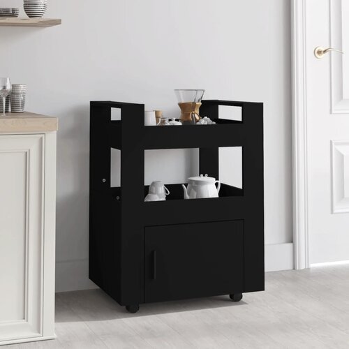  Kuhinjska kolica crna 60 x 45 x 80 cm od konstruiranog drva Cene