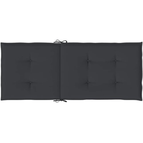  Jastuci za vrtne stolice 4 kom crni 120 x 50 x 3 cm od tkanine Slike
