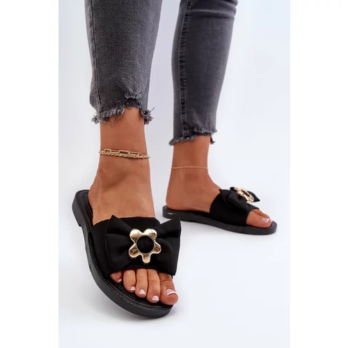 Kesi Women's slippers with bow Black Arsicada